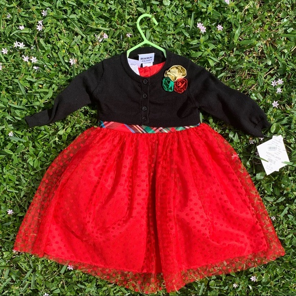 COPY - NWT gorgeous red dress with green plaid - Picture 2 of 12